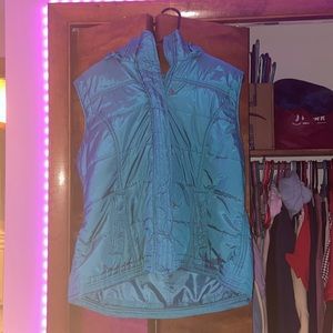 blue winter puffer vest